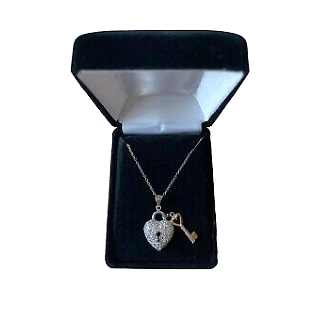 Sterling Silver Heart & Key Necklace