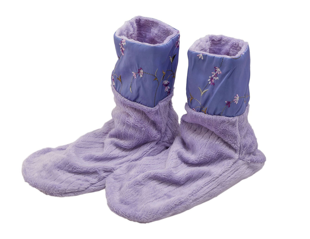 Lavender Spa Booties- Embroidered Fabric